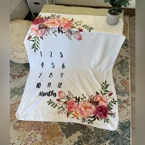 Other - New Floral Baby Gurl Milestone Blanket 40x50” Baby Girl Milestone Blanket Floral